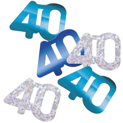 Unique 80564 Folien-Konfetti, 40. Geburtstag, 14 g, glitzernd, Blau, 1 Stück Unique 80564 Folien-Konfetti, 40. Geburtstag, 14 g, glitzernd, Blau, 1 Stück von Unique