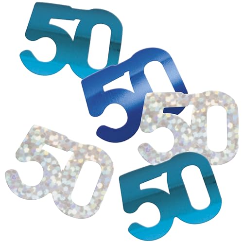 Unique 80565 Folien-Konfetti, 50. Geburtstag, 14 g, glitzernd, Blau, 1 Stück Unique 80565 Folien-Konfetti, 50. Geburtstag, 14 g, glitzernd, Blau, 1 Stück von Unique