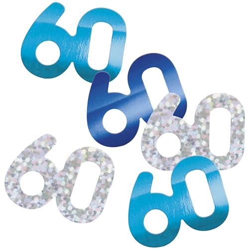 Unique 80566 Konfetti zum 60. Geburtstag, 14 g, glitzernd, Blau, 1 Stück Unique 80566 Konfetti zum 60. Geburtstag, 14 g, glitzernd, Blau, 1 Stück von Unique