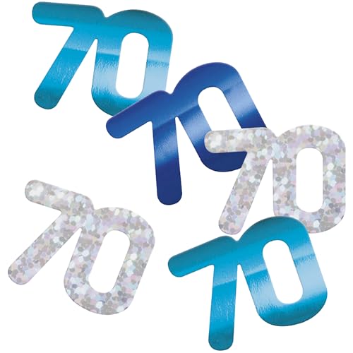 Unique 80567 Folien-Konfetti, 70. Geburtstag, 14 g, glitzernd, Blau, 1 Stück Unique 80567 Folien-Konfetti, 70. Geburtstag, 14 g, glitzernd, Blau, 1 Stück von Unique
