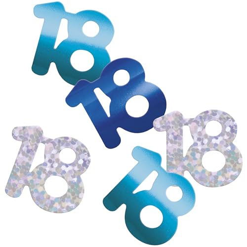 Unique 80571 Folien-Konfetti zum 18. Geburtstag, 14 g, glitzernd, Blau, 1 Stück Unique 80571 Folien-Konfetti zum 18. Geburtstag, 14 g, glitzernd, Blau, 1 Stück von Unique