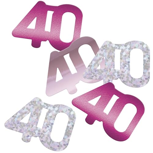 Unique 80574 Folien-Konfetti, 40. Geburtstag, 14 g, glitzernd, Rosa, 1 Stück Unique 80574 Folien-Konfetti, 40. Geburtstag, 14 g, glitzernd, Rosa, 1 Stück von Unique