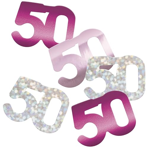 Unique 80575 Folien-Konfetti, 50. Geburtstag, 14 g, glitzernd, Rosa, 1 Stück Unique 80575 Folien-Konfetti, 50. Geburtstag, 14 g, glitzernd, Rosa, 1 Stück von Unique
