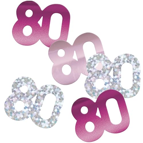 Unique 80578 Folien-Konfetti, 80. Geburtstag, 14 g, glitzernd, Rosa, 1 Stück Unique 80578 Folien-Konfetti, 80. Geburtstag, 14 g, glitzernd, Rosa, 1 Stück von Unique