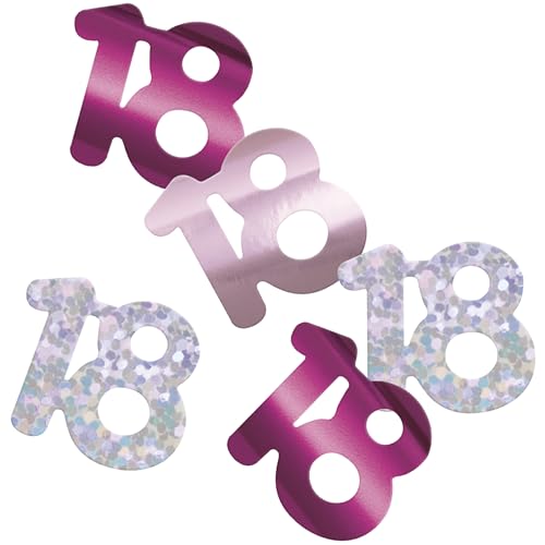 Unique 80583 Folien-Konfetti zum 18. Geburtstag, 14 g, glitzernd, Rosa, 1 Stück Unique 80583 Folien-Konfetti zum 18. Geburtstag, 14 g, glitzernd, Rosa, 1 Stück von Unique