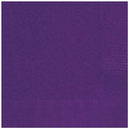 Unique 80622 Papierservietten – 16,5 cm – Tiefviolette Farbe – 50 (1 Stück), Deep Purple von Unique