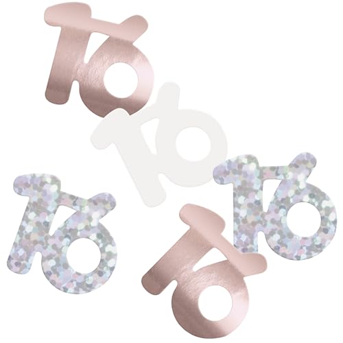 Unique 81970 Folien-Konfetti zum 16. Geburtstag, 14 g, glitzernd, Roségold, 1 Stück Unique 81970 Folien-Konfetti zum 16. Geburtstag, 14 g, glitzernd, Roségold, 1 Stück von Unique