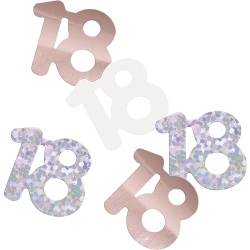 Unique 81971 Folien-Konfetti zum 18. Geburtstag, 14 g, glitzernd, Roségold, 1 Stück Unique 81971 Folien-Konfetti zum 18. Geburtstag, 14 g, glitzernd, Roségold, 1 Stück von Unique