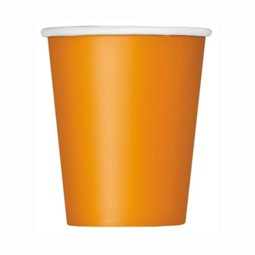 Unique 82161 Papierbecher-266 ml-Orange-14er-Pack, Orange, Pack of 14 von Unique