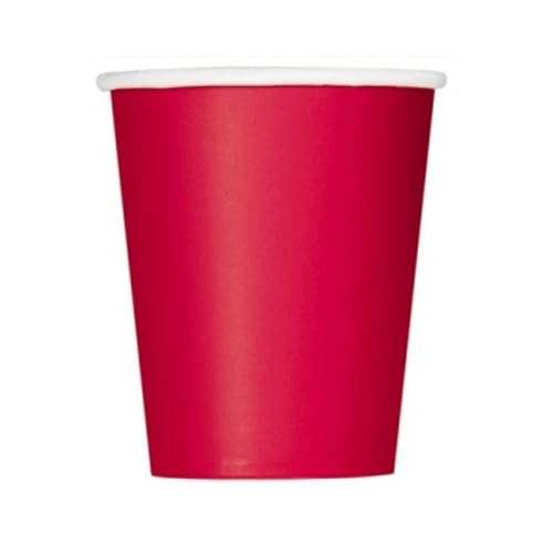 Unique Party 82164 - Papierbecher - 266 ml - Rot - 14er-Pack von Unique