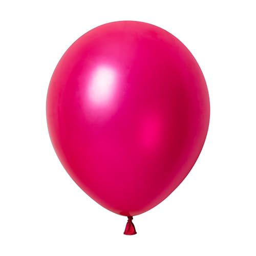 Unique 88210 Latex-Luftballons, Perlglanz, 30 cm, Fuchsia, 50 Stück (1 Stück) von Unique