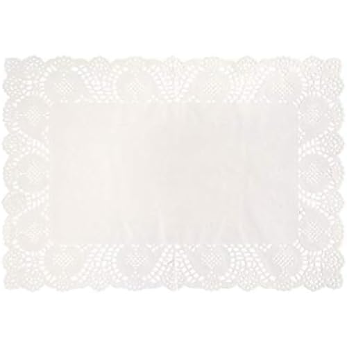 Unique Elegante weiße Tischdeckchen (8 Stück) – 24,8 x 36,2 cm – Premium-Papier-Tischdekorationen – perfekt für Partys, Zuhause und Veranstaltungen von Unique