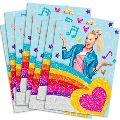Unique JoJo Siwa mehrfarbige Party-Einladungen – 20,3 x 10,2 cm (8 Stück) – Premium-Papiereinladungen für Kindergeburtstage und Feiern von Unique