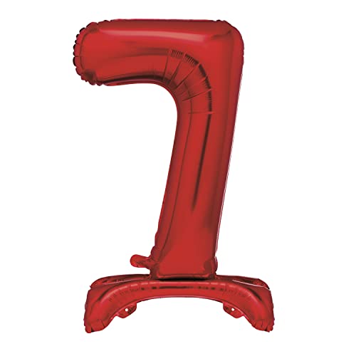 Unique Party 13427 - Riesen Stehen Nummer 7 Ballon - 76 cm - Rot von Unique