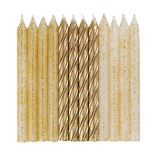 Unique Party 19976 Geburtstagskerzen - Gold & Glitzerspirale - 24er Packung Unique Party 19976 Geburtstagskerzen - Gold & Glitzerspirale - 24er Packung von Unique
