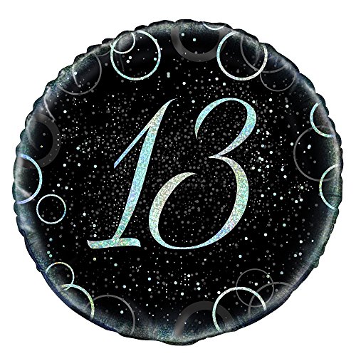 Unique Party 55817 45,7 cm Glitz Silber Folie 13. Geburtstag Ballon von Unique