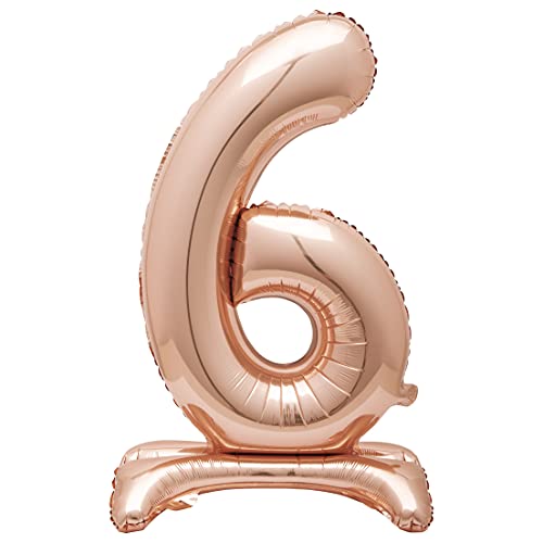 Unique Party 59596 - Riesen Stehen Nummer 6 Ballon - 76 cm - Roségold Unique Party 59596 - Riesen Stehen Nummer 6 Ballon - 76 cm - Roségold von Unique