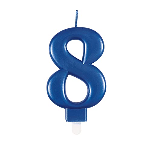 Unique Party Supplies 19618 Metallische Geburtstagskerze - Zahl 8 - Blau Unique Party Supplies 19618 Metallische Geburtstagskerze - Zahl 8 - Blau von Unique