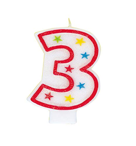 Unique Party Supplies 37313 Glitzernde Zahl 3 Geburtstagskerze und "Happy Birthday"-Kuchendekoration Unique Party Supplies 37313 Glitzernde Zahl 3 Geburtstagskerze und "Happy Birthday"-Kuchendekoration von Unique