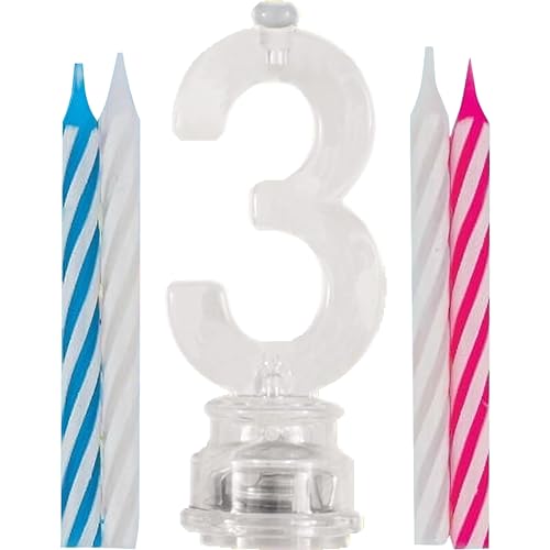 Unique Party Supplies 37533 Kerzenhalter für blinkende Geburtstagskerzen - Zahl 3 - enthält 4 Kerzen Unique Party Supplies 37533 Kerzenhalter für blinkende Geburtstagskerzen - Zahl 3 - enthält 4 Kerzen von Unique
