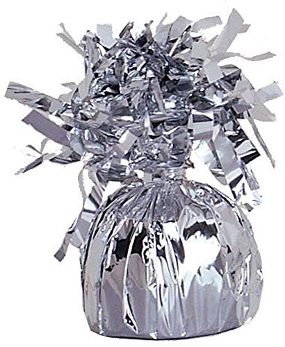 Unique Party Supplies 4939 Folien-Ballongewicht - Silber, 4.5" x 2.25" Unique Party Supplies 4939 Folien-Ballongewicht - Silber, 4.5" x 2.25" von Unique