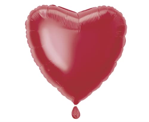 Unique Party Supplies 52953 Herzförmiger Folien-Luftballon - 45 cm - Rot von Unique