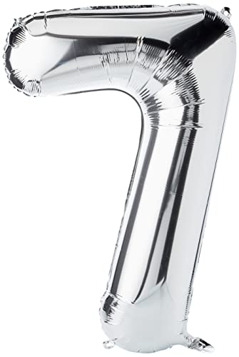 Unique Party Supplies 53827 Riesenzahl 7 Luftballon - 86 cm - Silber Unique Party Supplies 53827 Riesenzahl 7 Luftballon - 86 cm - Silber von Unique