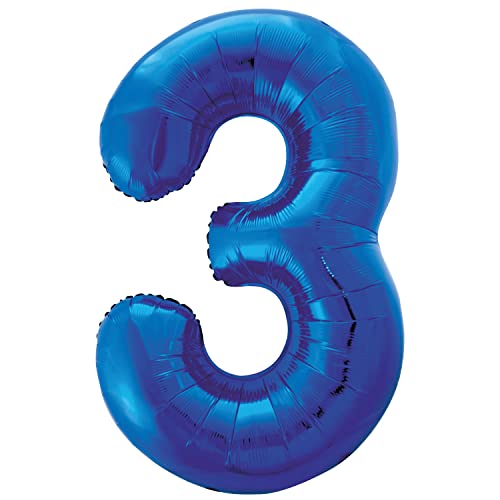 Unique Party Supplies 55743 Riesenzahl 3 Luftballon - 86 cm - Blau Unique Party Supplies 55743 Riesenzahl 3 Luftballon - 86 cm - Blau von Unique