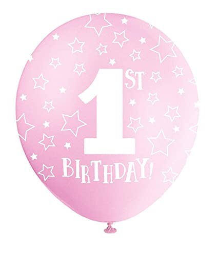 Unique Party Supplies 56111 Perlmutt-glänzende 1. Geburtstag-Latex-Luftballons - 30 cm - Rosa - 5er-Pack Unique Party Supplies 56111 Perlmutt-glänzende 1. Geburtstag-Latex-Luftballons - 30 cm - Rosa - 5er-Pack von Unique