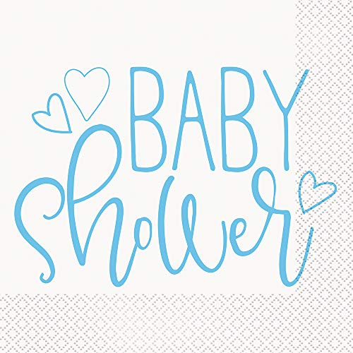 Unique Party Supplies 73382 Papierservietten - 16,5 cm - Babyparty mit blauen Herzen - Packung mit 16 Stück Unique Party Supplies 73382 Papierservietten - 16,5 cm - Babyparty mit blauen Herzen - Packung mit 16 Stück von Unique