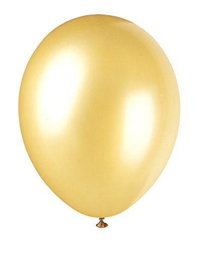 Unique Party Supplies 80082 Perlenbesetzte Latex-Partyluftballons - 30 cm - Gold - 8er-Packung, Champagnerfarben / Goldfarben von Unique
