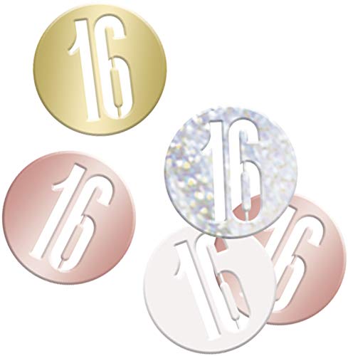 Unique Party Supplies 84945 Konfetti zum 16. Geburtstag - 14 g - Glitzer-Roségold-Geburtstag Unique Party Supplies 84945 Konfetti zum 16. Geburtstag - 14 g - Glitzer-Roségold-Geburtstag von Unique