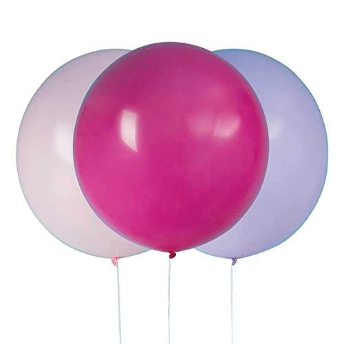 Unique Party Supplies Latex-Party-Luftballons - 60 cm 3er-Pack 54581 Violett, Rosa & Hot Pink von Unique