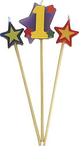 Unique Party Supplies Stern-Geburtstagskerzen - Zahl 1 - 3er-Satz, 18 centimeters Unique Party Supplies Stern-Geburtstagskerzen - Zahl 1 - 3er-Satz, 18 centimeters von Unique