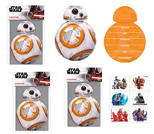 Unique Star Wars Classic BB8 Geburtstagsparty-Zubehör-Set enthält 24 Party-Einladungen und Umschläge Unique Star Wars Classic BB8 Geburtstagsparty-Zubehör-Set enthält 24 Party-Einladungen und Umschläge von Unique