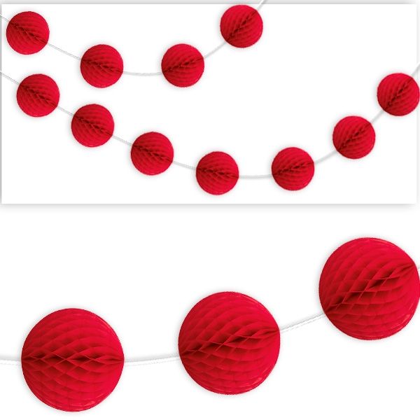Wabenball Girlande, rot, hübsche Wabendeko für alle Partys, 2,13m Wabenball Girlande, rot, hübsche Wabendeko für alle Partys, 2,13m von Unique