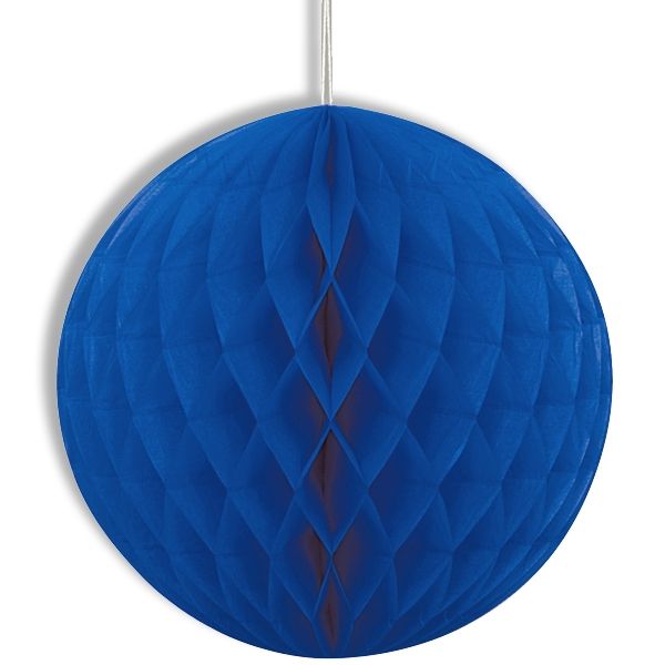 Wabenball blau, 20cm, mit Schnur, hübsche Wabendeko aus Papier von Unique