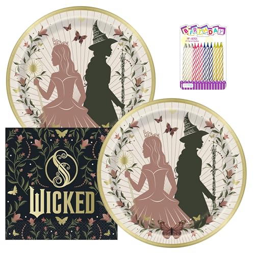 Wicked Party Supplies Pack für 16 Gäste - Enthält 22,9 cm Teller, Lunch-Servietten & Geburtstagskerzen - Wicked the Musical Birthday Party Set Wicked Party Supplies Pack für 16 Gäste - Enthält 22,9 cm Teller, Lunch-Servietten & Geburtstagskerzen - Wicked the Musical Birthday Party Set von Unique