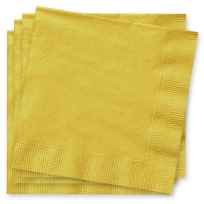goldfarbene Partyservietten, zweilagig, 33×33cm, 20 Stück, Papier goldfarbene Partyservietten, zweilagig, 33×33cm, 20 Stück, Papier von Unique