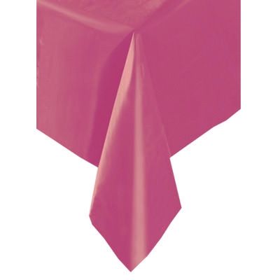 pinkfarbene Geburtstagstischdecke aus Folie, 137x274cm, einfarbig von Unique