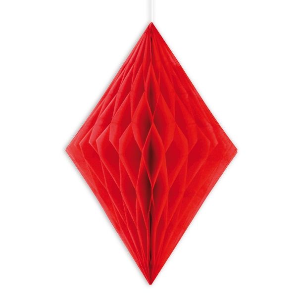 roter Wabendiamant, Wabendeko in Rot als Festschmuck, 35,5cm, 1 Stück von Unique