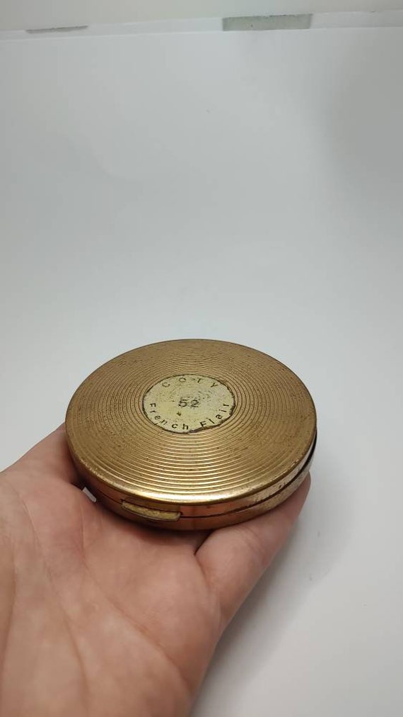 Coty French Compact Powder Case, Vintage Box, Geldbörsenspiegel von UniqueArtGiftStore