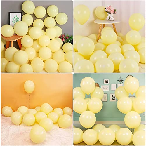 12-Zoll-Gelb-Pastell-Ballons, 20er-Pack gelbe Macaron-Latex-Creme-Ballons, Party-Ballon-Girlande für Hochzeits-Verlobungs-Jubiläums-Baby-Dusche-Geburtstags-Dekorationen von Unisun