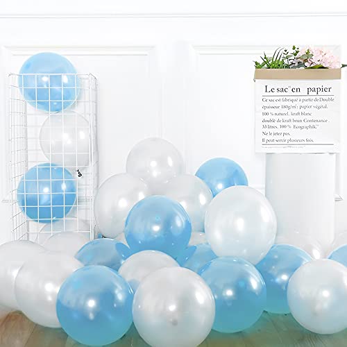 Blaue und weiße Luftballons, 20 Stück Himmelblaue Latexballons Weiße Luftballons, Partyballons für Hochzeit Abschlussfeier Engagement Babyparty Geburtstagsfeier Dekorationen Blaue und weiße Luftballons, 20 Stück Himmelblaue Latexballons Weiße Luftballons, Partyballons für Hochzeit Abschlussfeier Engagement Babyparty Geburtstagsfeier Dekorationen von Unisun