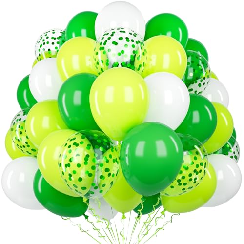 Grüne Weiße Luftballon, 60 Stück 12 Zoll Matte Limette Grün Weiß Latex Ballon Set mit 2 Bändern und Konfetti Ballons für Jungen Männer Geburtstag Baby Shower Jubiläum Dschungel Safari Party Deko Grüne Weiße Luftballon, 60 Stück 12 Zoll Matte Limette Grün Weiß Latex Ballon Set mit 2 Bändern und Konfetti Ballons für Jungen Männer Geburtstag Baby Shower Jubiläum Dschungel Safari Party Deko von Unisun