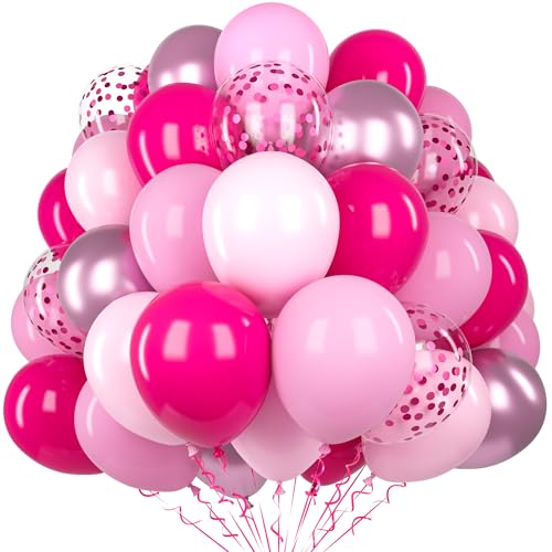 Heiße Rosa Luftballon, 60 Stück 12 Zoll Matte Heiße Rosa Pastell Rosa Latex Ballon Set mit 2 Bändern und Konfetti Ballons für Prinzessin Mädchen Geburtstag Baby Shower Jubiläum Verlobungs Party Deco Heiße Rosa Luftballon, 60 Stück 12 Zoll Matte Heiße Rosa Pastell Rosa Latex Ballon Set mit 2 Bändern und Konfetti Ballons für Prinzessin Mädchen Geburtstag Baby Shower Jubiläum Verlobungs Party Deco von Unisun