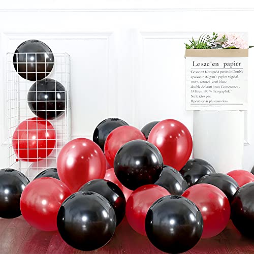 Rote und schwarze Luftballons, 20 Stück rote Latexballons schwarze Luftballons, Partyballons für Hochzeit Abschlussfeier Engagement Babyparty Geburtstagsfeier Dekorationen Rote und schwarze Luftballons, 20 Stück rote Latexballons schwarze Luftballons, Partyballons für Hochzeit Abschlussfeier Engagement Babyparty Geburtstagsfeier Dekorationen von Unisun
