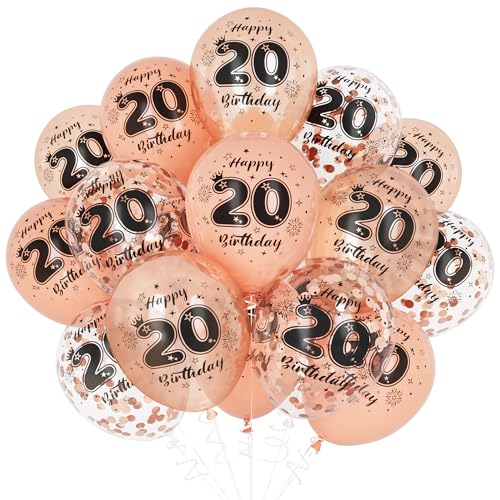 Unisun 20. Geburtstag Luftballons, 20 Jahre Geburtstag Dekorationen für Mädchen, Happy Birthday Rose Gold 20 Jahrestag Ballons Deko für Frauen Geburtstag Party Supplies Unisun 20. Geburtstag Luftballons, 20 Jahre Geburtstag Dekorationen für Mädchen, Happy Birthday Rose Gold 20 Jahrestag Ballons Deko für Frauen Geburtstag Party Supplies von Unisun