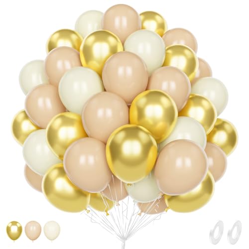 Luftballons Sandweiß Gold, 60 Stück 12 Zoll Matt Nude Beig Apricot Metallic Gold Latex Helium Ballons für Boho Hochzeit Geburtstag Braut Neutrale Babyparty Verlobung Jahrestag Party Dekorationen Luftballons Sandweiß Gold, 60 Stück 12 Zoll Matt Nude Beig Apricot Metallic Gold Latex Helium Ballons für Boho Hochzeit Geburtstag Braut Neutrale Babyparty Verlobung Jahrestag Party Dekorationen von Unisun