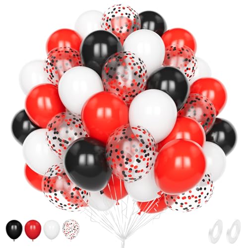 Luftballons Rote Schwarze, 60 Stück 12 Zoll Matt Rote Schwarze Weiße Latex Hélium Ballons für Jungen Männer Geburtstag Babyparty Hochzeit Abschlussfeier Jahrestag Verlobungs Party Dekorationen Luftballons Rote Schwarze, 60 Stück 12 Zoll Matt Rote Schwarze Weiße Latex Hélium Ballons für Jungen Männer Geburtstag Babyparty Hochzeit Abschlussfeier Jahrestag Verlobungs Party Dekorationen von Unisun